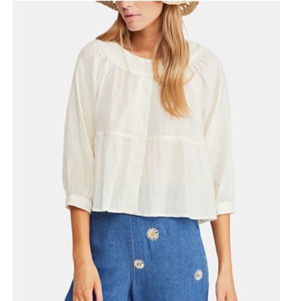 NWT Free People Sea to Shore Cropped Blouse